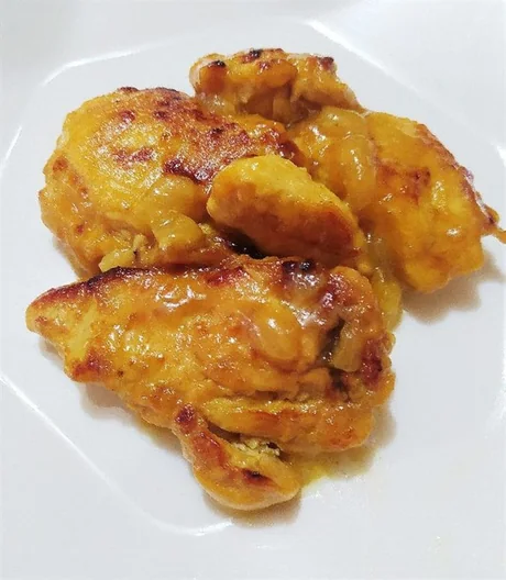 Pollo con mostaza y miel