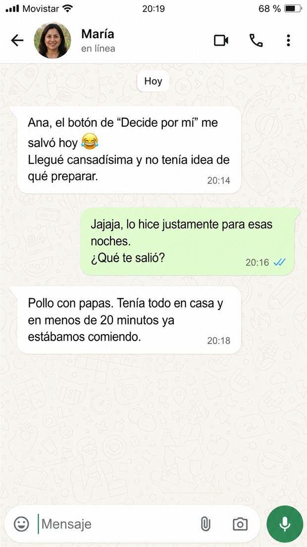 Conversación de WhatsApp sobre el uso de la Air Fryer